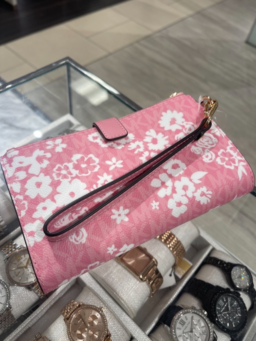 MICHAEL KORS Jet Set Travel Large Double Zip Printed Signature Logo Wristlet Wal - Picture 13 of 16